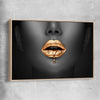 Dripping Elegance raw oak framed canvas - part of our high quality canvas lips wall art collection