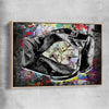 Money wall art print of Cash Duffel with raw oak framed canvas