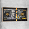 Money wall art print of Franklin Reserve with raw oak framed canvas