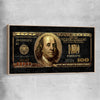 Money wall art print of Golden Bill with raw oak framed canvas