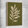 Floral print of Olive Branch with raw oak framed canvas