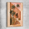 Floral print of Palm House with raw oak framed canvas