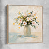 Floral print of Wildflower Market with raw oak framed canvas
