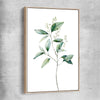 Floral print of Eucalyptus Two with raw oak framed canvas