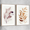 Floral print of Floral Texture Pair with raw oak framed canvas