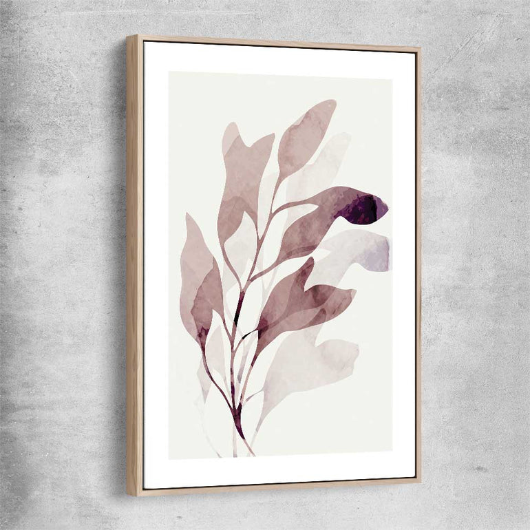 Floral print of Floral Texture Two with raw oak framed canvas