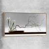 Floral print of Growing Ikebana with raw oak framed canvas