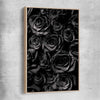Floral print of Hidden Roses with raw oak framed canvas