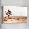Floral print of Joshua Tree with raw oak framed canvas