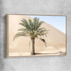 Floral print of Liwa Dunes with raw oak framed canvas