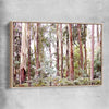 Floral print of Victorian Forest with raw oak framed canvas