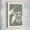 Floral print of Vintage Floral One with raw oak framed canvas