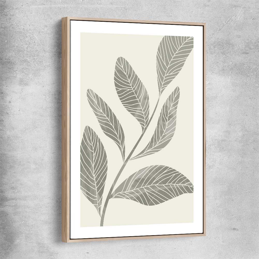 Floral print of Vintage Floral Three with raw oak framed canvas