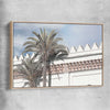 Floral print of Wanderlust Palms with raw oak framed canvas