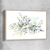 Floral print of Watercolour Floral with raw oak framed canvas