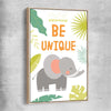 Be Unique raw oak framed canvas is a nursery canvas wall art and print suited for childrens nursery area