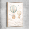 Floating Dreams raw oak framed canvas is a nursery canvas wall art and print suited for childrens nursery area