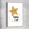 Little Star raw oak framed canvas is a nursery canvas wall art and print suited for childrens nursery area