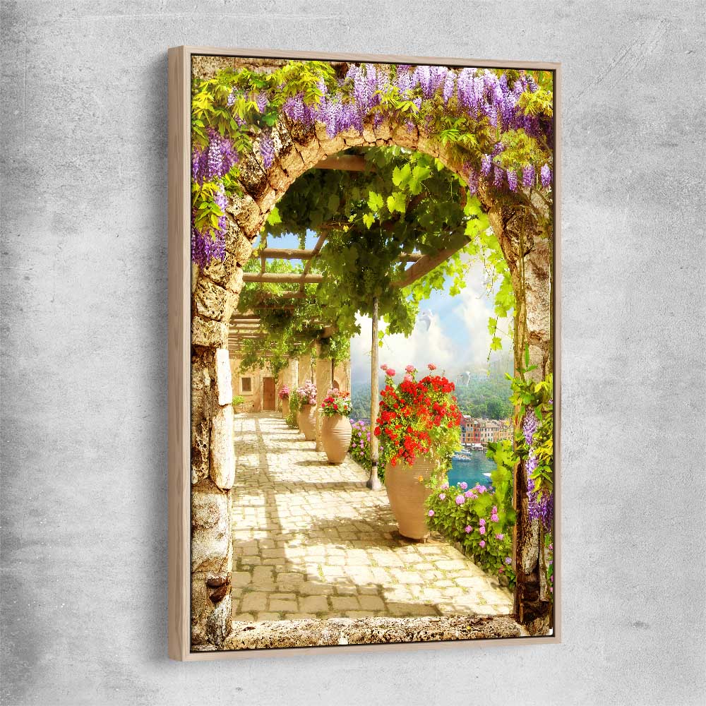 Beautiful Italian Arch raw oak framed canvas is a high quality print in our city skyline, travel prints and maps collection
