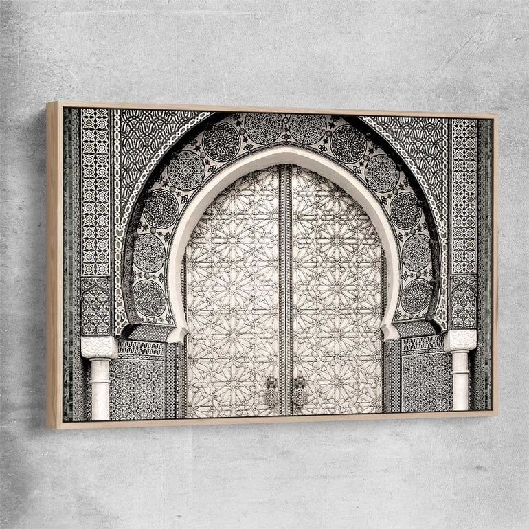 Ancient Morocco raw oak framed canvas is a high quality print in our city skyline, travel prints and maps collection