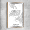 Auckland City raw oak framed canvas is a high quality print in our city skyline, travel prints and maps collection