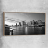 Brisbane Skyline raw oak framed canvas is a high quality print in our city skyline, travel prints and maps collection