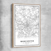 Greater Manchester raw oak framed canvas is a high quality print in our city skyline, travel prints and maps collection