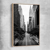 Manhattan Street raw oak framed canvas is a high quality print in our city skyline, travel prints and maps collection