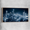 Melbourne City Glow raw oak framed canvas is a high quality print in our city skyline, travel prints and maps collection
