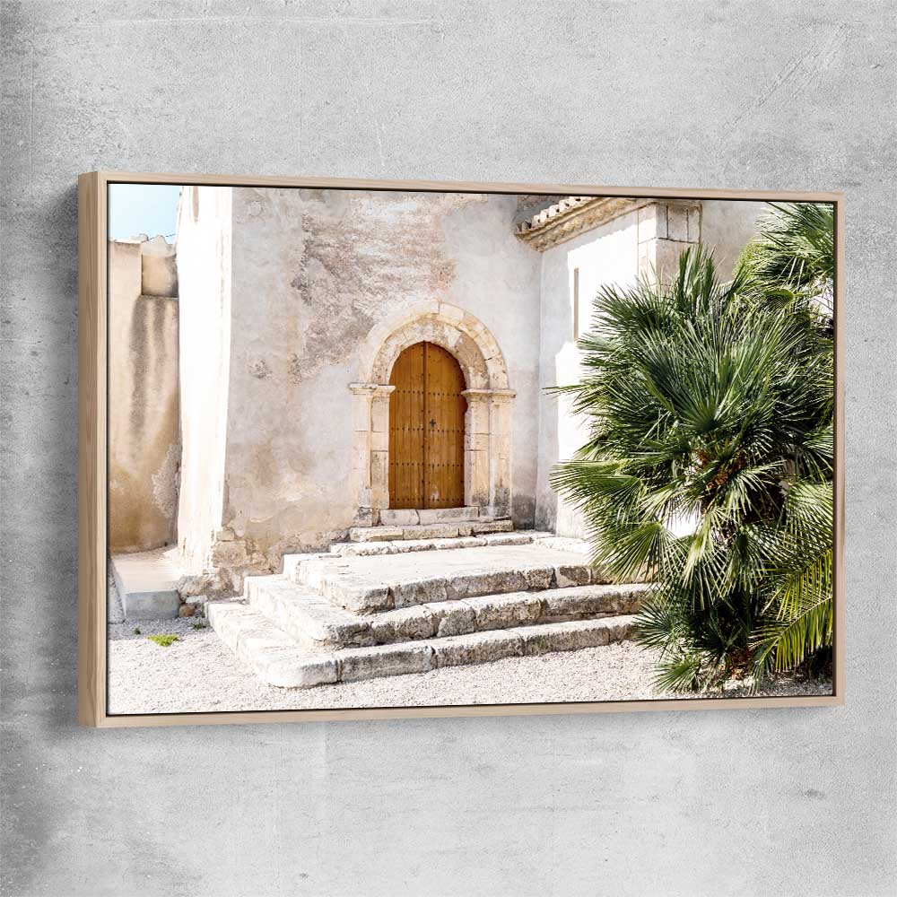 Moroccan Stone Arch raw oak framed canvas is a high quality print in our city skyline, travel prints and maps collection