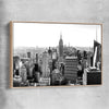 New York Skyline raw oak framed canvas is a high quality print in our city skyline, travel prints and maps collection