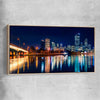 Perth Skyline Glow raw oak framed canvas is a high quality print in our city skyline, travel prints and maps collection