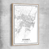 Sydney City raw oak framed canvas is a high quality print in our city skyline, travel prints and maps collection