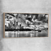 Sydney Skyline Noir raw oak framed canvas is a high quality print in our city skyline, travel prints and maps collection