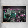 Tokyo Lights raw oak framed canvas is a high quality print in our city skyline, travel prints and maps collection