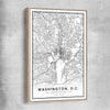 Washington City raw oak framed canvas is a high quality print in our city skyline, travel prints and maps collection