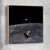 Space prints and wall art of Apollo 11 Earthrise with raw oak framed canvas
