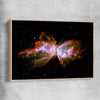 Space prints and wall art of Butterfly Nebula with raw oak framed canvas