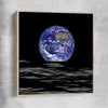 Space prints and wall art of The Earth with raw oak framed canvas