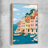 Harbour Days raw oak framed canvas is a high quality print in our city skyline, travel prints and maps collection