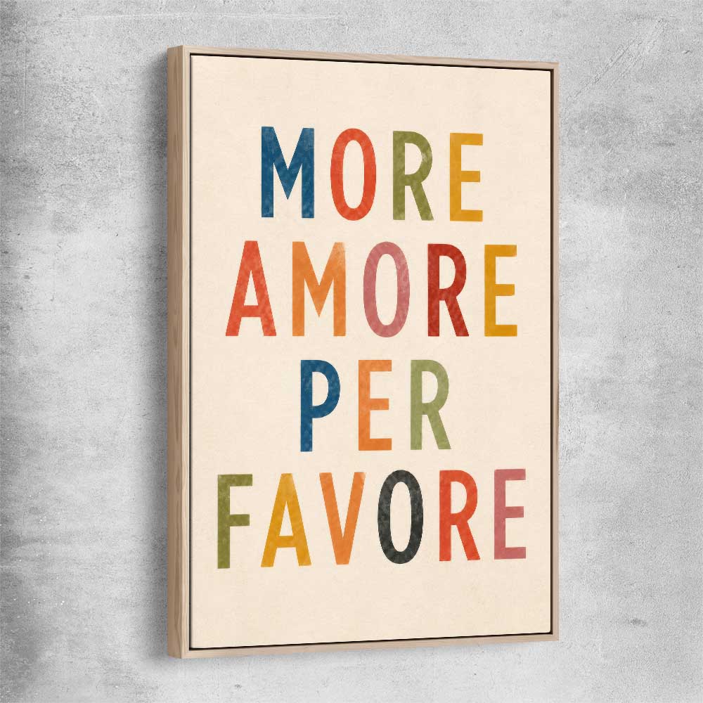 More Amore raw oak framed canvas is a high quality print in our city skyline, travel prints and maps collection