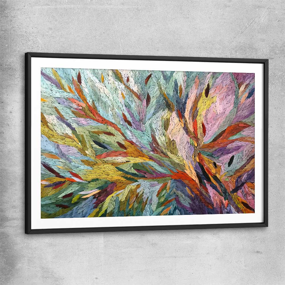 Abstract Australian Nature black glass front frame - part of our high quality canvas abstract wall art collection