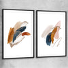Abstract Strokes Pair black glass front frame - part of our high quality canvas abstract wall art collection