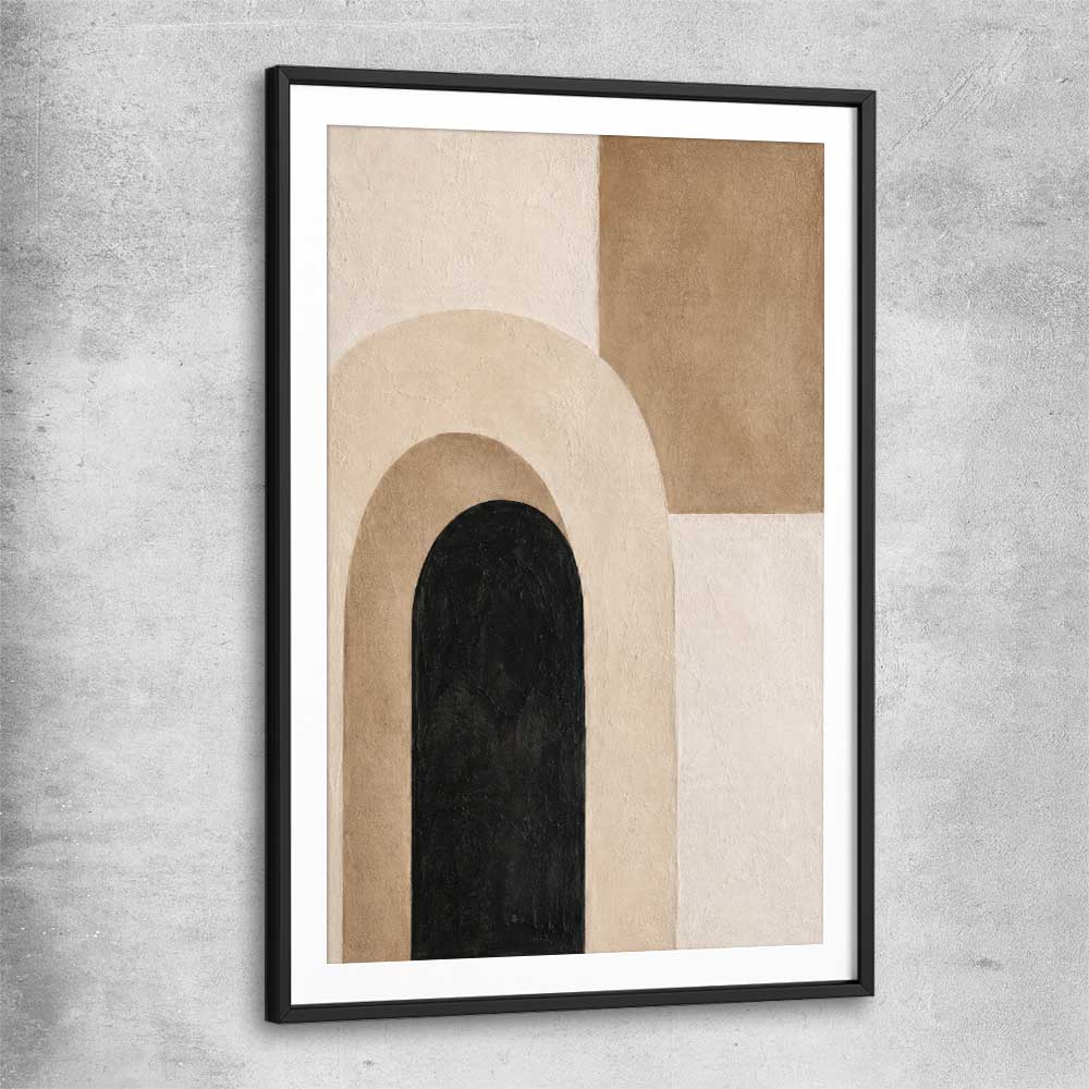 Arch Study black glass front frame - part of our high quality canvas abstract wall art collection