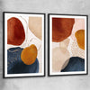 Beige Navy Pair black glass front frame - part of our high quality canvas abstract wall art collection