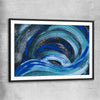 Blue Ether black glass front frame - part of our high quality canvas abstract wall art collection