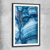 Blue Stratum black glass front frame - part of our high quality canvas abstract wall art collection