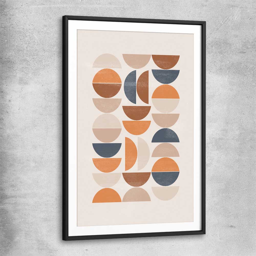 Bohemian Moons black glass front frame - part of our high quality canvas abstract wall art collection