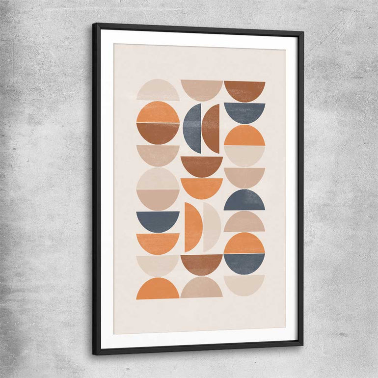 Bohemian Moons black glass front frame - part of our high quality canvas abstract wall art collection