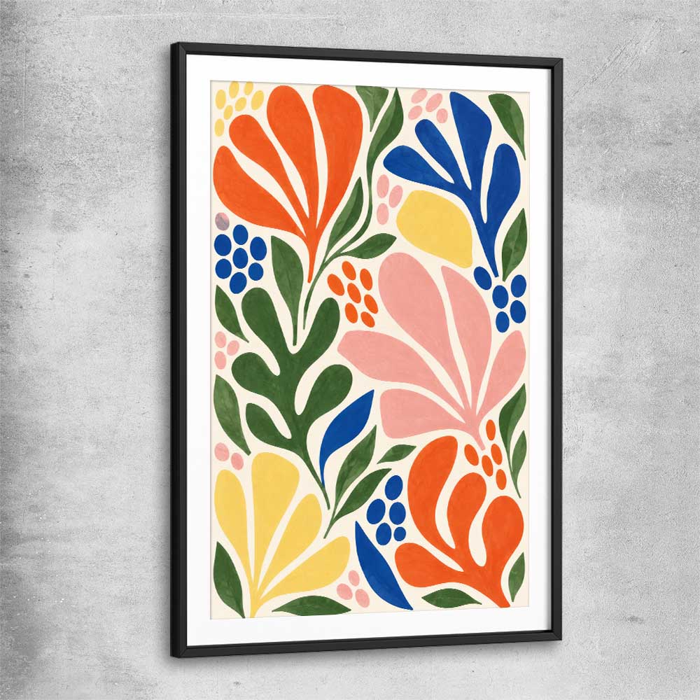 Chromatic Garden black glass front frame - part of our high quality canvas abstract wall art collection